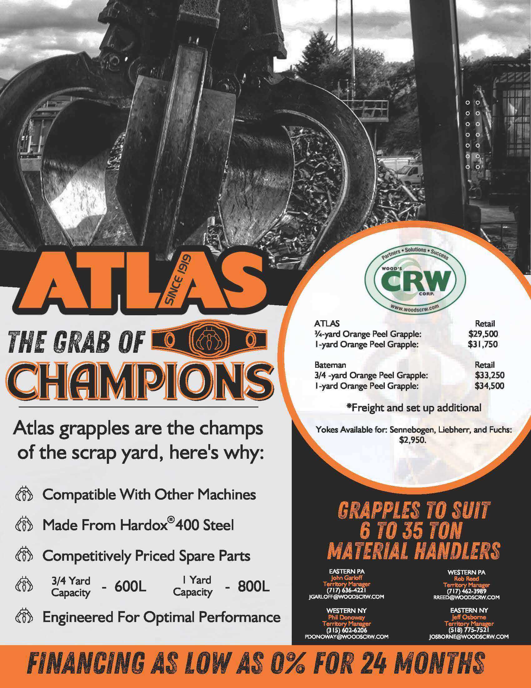 Buy or Lease New Atlas Grapples Atlas Offers Wood's CRW Corp