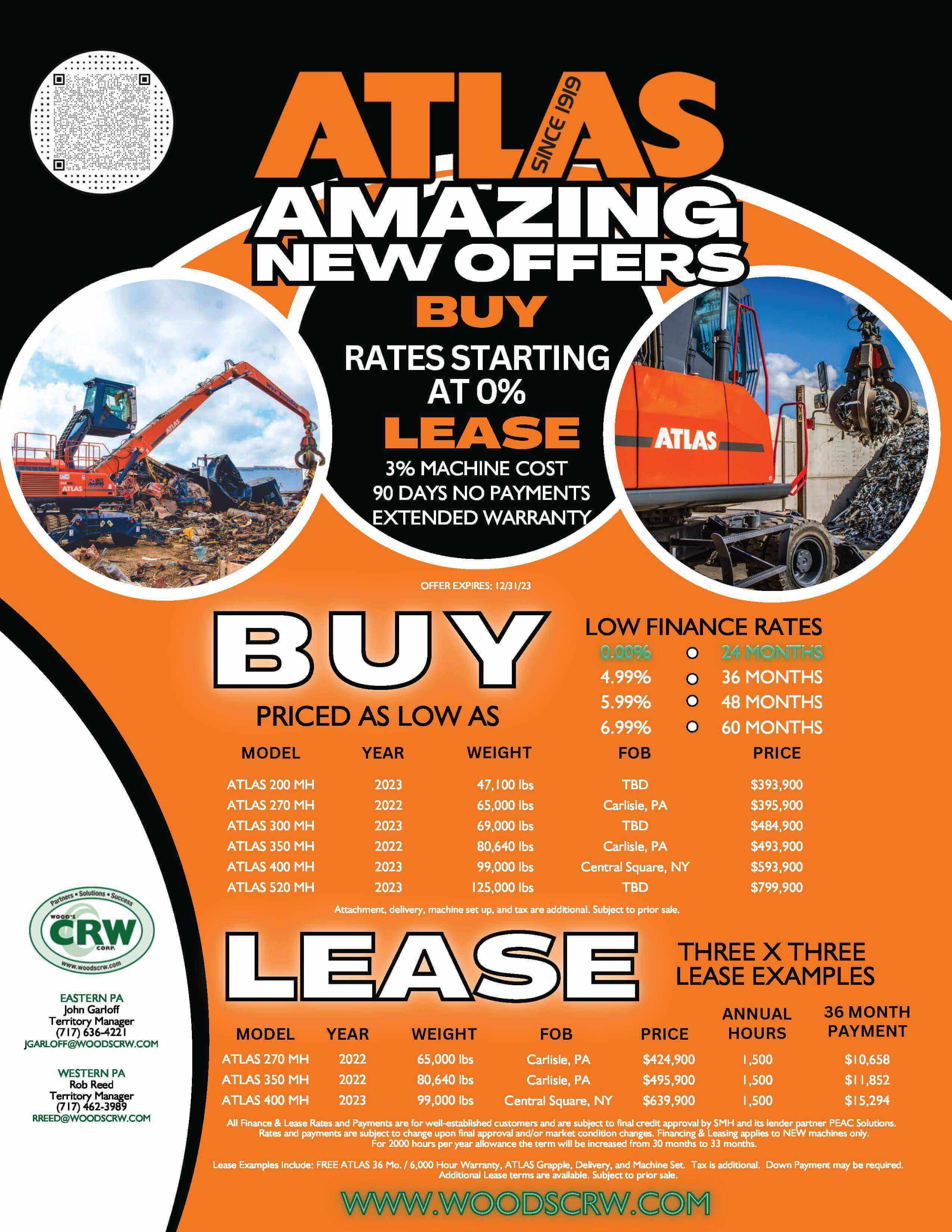 Buy or Lease New Atlas Grapples Atlas Offers Wood's CRW Corp