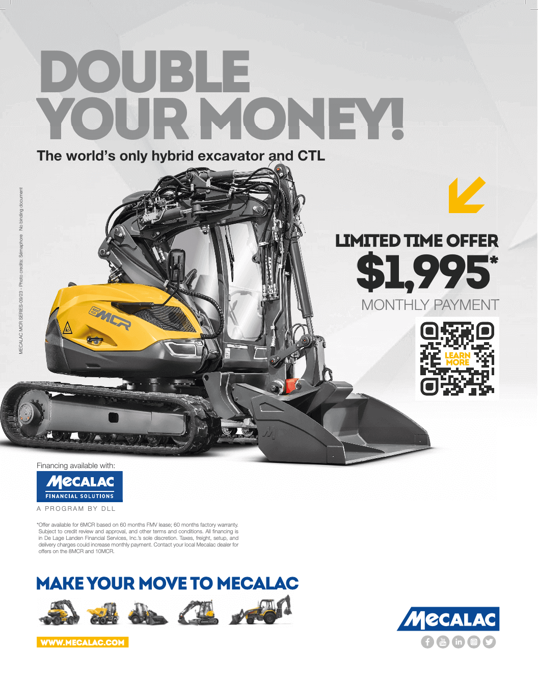 Save on New Mecalac Excavators Mecalac Offers Wood's CRW Corp